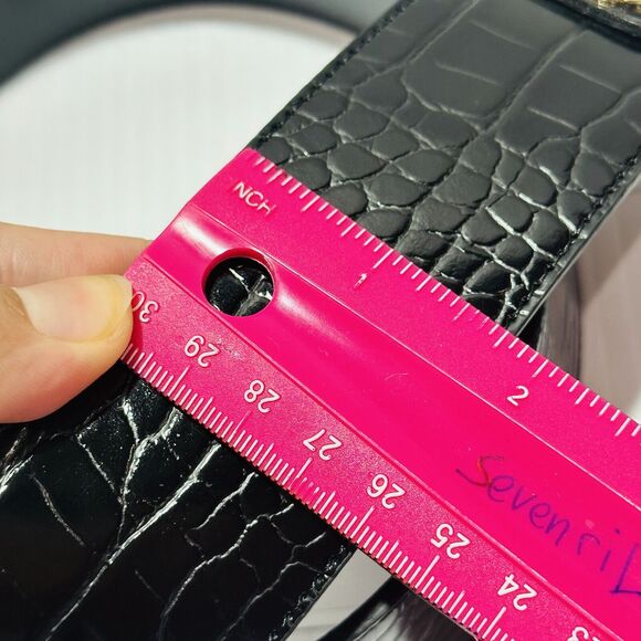 Versace Jeans Couture Belts Womens Size 95 Black Genuine Leather Gold Buckle NWT main image 4